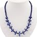 Handmade Blue Lapis Lazuli Necklace With Antiqued Silver Beads