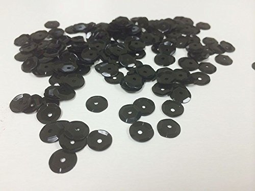 Sequin Embellishments Rhinestones Sequins Metallic Finish Faceted Cup Sequins Loose Sequins for Embroidery Applique Arts Crafts and Embellishment 5mm 1 Lot of 1600 Pcs (Black, )
