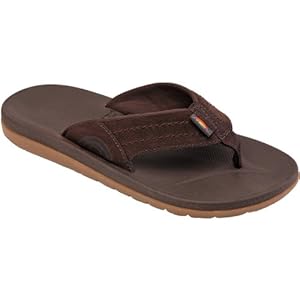 Men's Rainbow Sandals;Mens Molded Rubber - Dark Brown, size US 9
