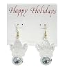 Pair of Glittered Angel Jingle Bell Christmas Earrings #22172
