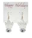 Pair of Glittered Angel Jingle Bell Christmas Earrings #22172