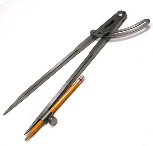 Precision Steel Compass with Pencil Holder 8 Inch