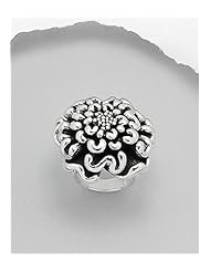 Flower Ring In 92.5 Sterling Silver