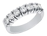 Diamond Wedding Anniversary Ring 3/4 Carat (ctw) in 14K White Gold