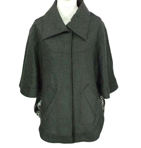 Steve Madden Wool Blend Cape Charcoal