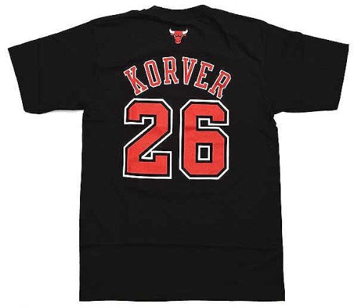 Kyle Korver Chicago Bulls Black Name and number T-Shirt (X-Large)
