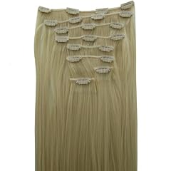 Clip In Extensions 100% Kanekalon 8 teiliges Haarverl�ngerungsset 50 cm Farbe #613 hellblond