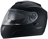 Daytona Crossover Flat Black Matte Dual Visor Full Face DOT Motorcycle Helmet [Large]