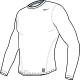 NIKE Pro Core Tight Crew Junior Long Sleeve Top , M, OBSIDAN/COOL GREY