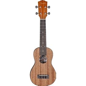 Fender Soprano Ukulele U'Uku Bundle with Hardshell Case, Tuner, and Polishing Cloth: Musical Instruments