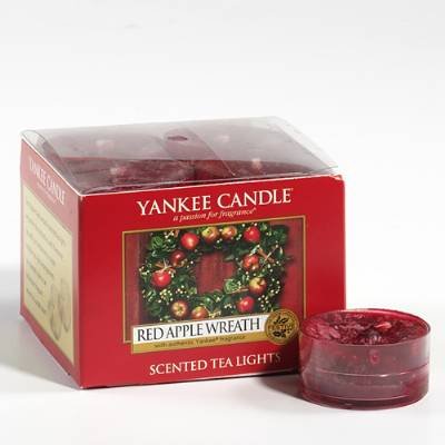 Red Apple Wreath - Yankee Candle Box of 12 Tea Lights