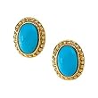 14K Yellow Gold Turquoise Earrings