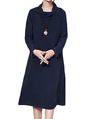 Cotton/Linen Cowl Neck  Dress