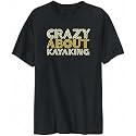 T-Shirt Mens Black " crazy about Kayaking " Hobbies