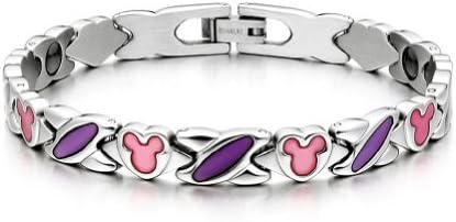 New Power Ionics Womens Titanium Germanium Purple Pink Painted Bracelet w/ Box