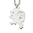 Stainless Steel Laser Carved Dragon Pendant on 24 inch Polished Ball Chain