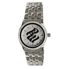 Rocawear Midsize Mini Iced Flame Silvertone Watch #RG084941