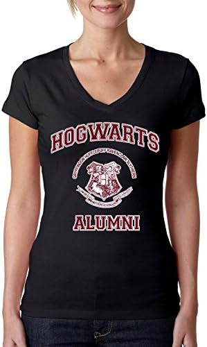 Allntrends Women's V Shirt Hogwarts Alumni (L, Black)