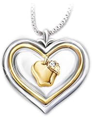 Hearts Of Learning Heart-shaped Diamond Pendant Necklace Gift For Teachers by The Bradford Exchange