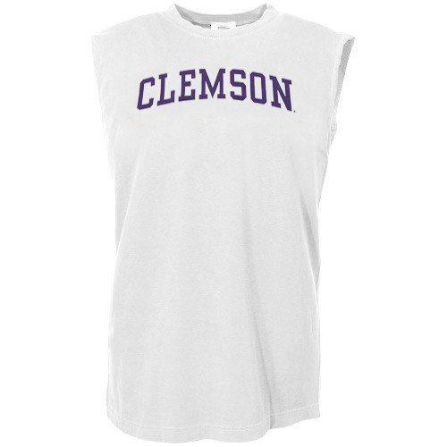 Clemson Tigers White Shooter Sleeveless T-shirt