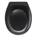 Wenko 19508100 WC-Sitz Bergamo - rostfreie Edelstahlbefestigung, Duroplast, schwarz