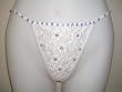 Sequinned Thong White/Aqua Sequins-MED
