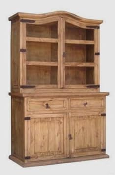 Small Two Piece China Cabinet (Brown) (78.00"H x 47.00"W x 20.00"D),Million Dollar Rustic,165028