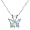 Sterling Silver Blue Topaz Butterfly Pendant Necklace, 18