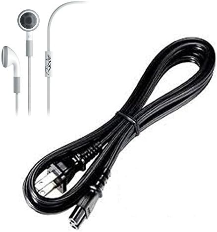 Samsung LED HD TV 6100 Series ES6100 40" &amp; 46" &amp; 55" AC Power Cord Cable Figure 8 + Free White Earphone with Mic