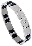 8 Surgical Steel and Rubber Bracelet