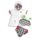 Swim' n Pretty by Baby Buns - Toddler Girls Bikini Bathing Suit And Coverup, White, Black, Red