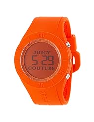 Juicy Couture Womens 1900883 Sport Couture Digital Orange Jelly Strap Watch