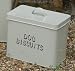 Cream Enamel Metal Dry Dog Biscuit Storage