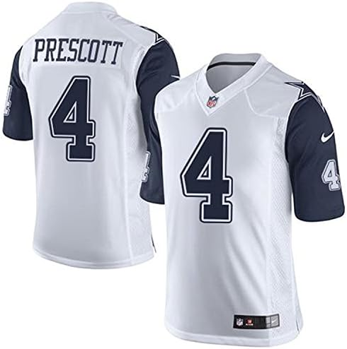 Dak Men's #4 Prescott Football Game Jersey White -Medium