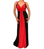 Blue Banana - Black and Red Block Colour Long Evening Dress Size 12