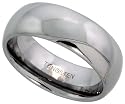 Tungsten Carbide 8 mm (5/16 in.) High Polished Comfort Fit Domed Wedding Band Ring