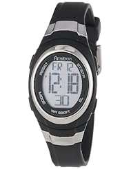 Armitron Unisex 45/7034BLK Stainless Steel Accented Black Resin Strap Chronograph Digital Sport Watch