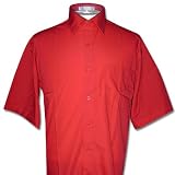 Mens Short Sleeve RED Color Dress Shirt