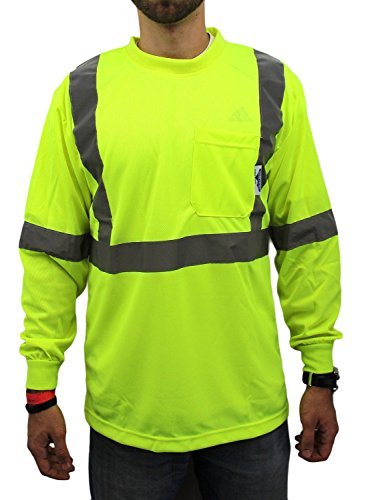 TrueCrest Construction Neon Safety Long Sleeve High Visibility T Shirt