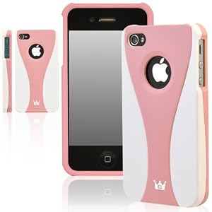 CaseCrown EXO Case for Apple iPhone 4 & 4S (AT&T, Sprint, & Verizon compatible) - Pink/White