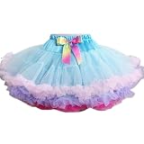 Blue Multi-Colored Petticoat Skirt Tutu Size: Medium