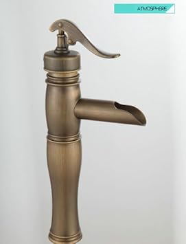 Antique Brass Basin Wasserhahn Keramik Wasserfall Badezimmer-Hahn