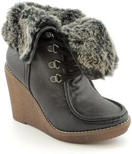 Material Girl Brussel Womens Size 8.5 Black Faux Leather Fashion - Ankle Boots