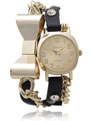 Brinley Co. Rhinestone Accent Bow Detail Wrap Watch