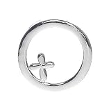 Sterling Silver Open Circle with Center Cross Pendant