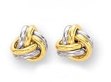 14K Two-Tone Gold Love Knot Earrings - 0.5