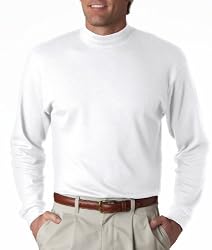 UltraClub Adult Egyptian Interlock Long-Sleeve Mock Turtleneck