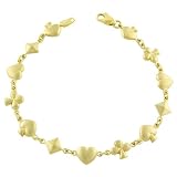 14 Karat Yellow Gold Playing Cards Bracelet 7 Inch