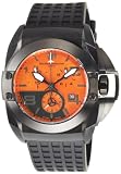 TechnoMarine Men's 908006 BlackWatchChronograph Orange Dial Black Rubber Watch