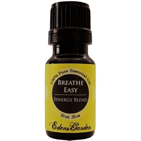 Breathe Easy Synergy Blend Essential Oil- 10 ml (Peppermint, Rosemary, Lemon and Eucalyptus) by Edens Garden